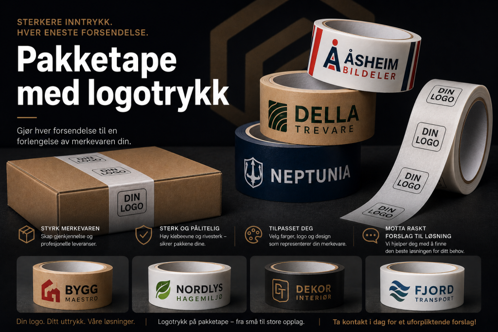 pakketape med logotrykk